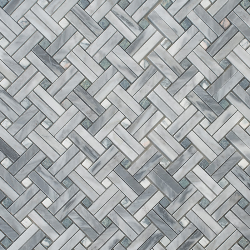 11.2" X 11.5" Doubleweave Marble Mosaic Tile