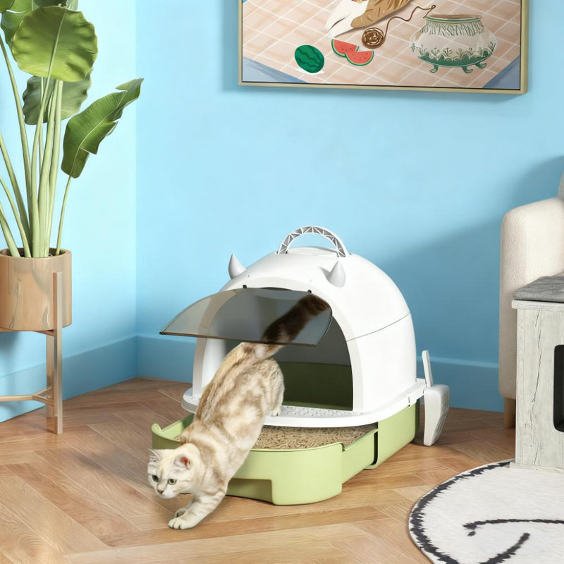 Litière Green Cat avec couvercle, pelle et sac de désodorisation