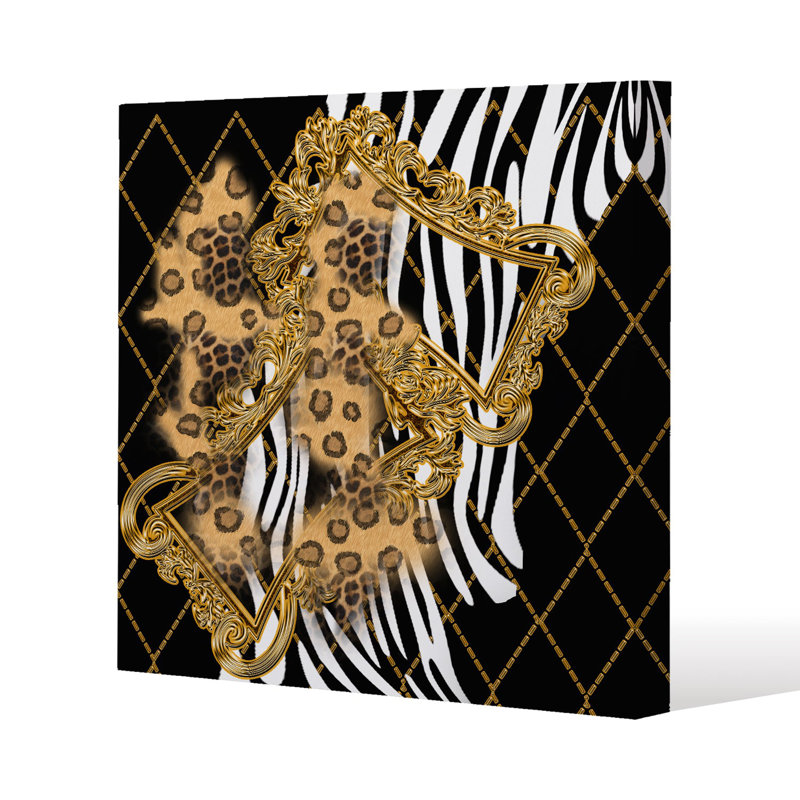 Zebra & Baroque Slim Style Canvas Print, 75 cm H x 75 cm W