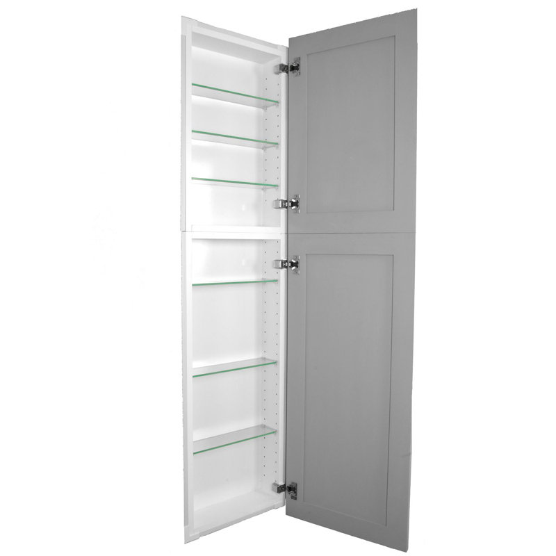 Pharmacie encastrée sans cadre à 2 portes avec tablettes réglables Frontline Shaker, Apprêté