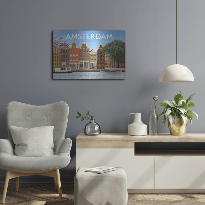 «Amsterdam 2» par Omar Escalante, art mural en métal, H 16 po x l 24 po