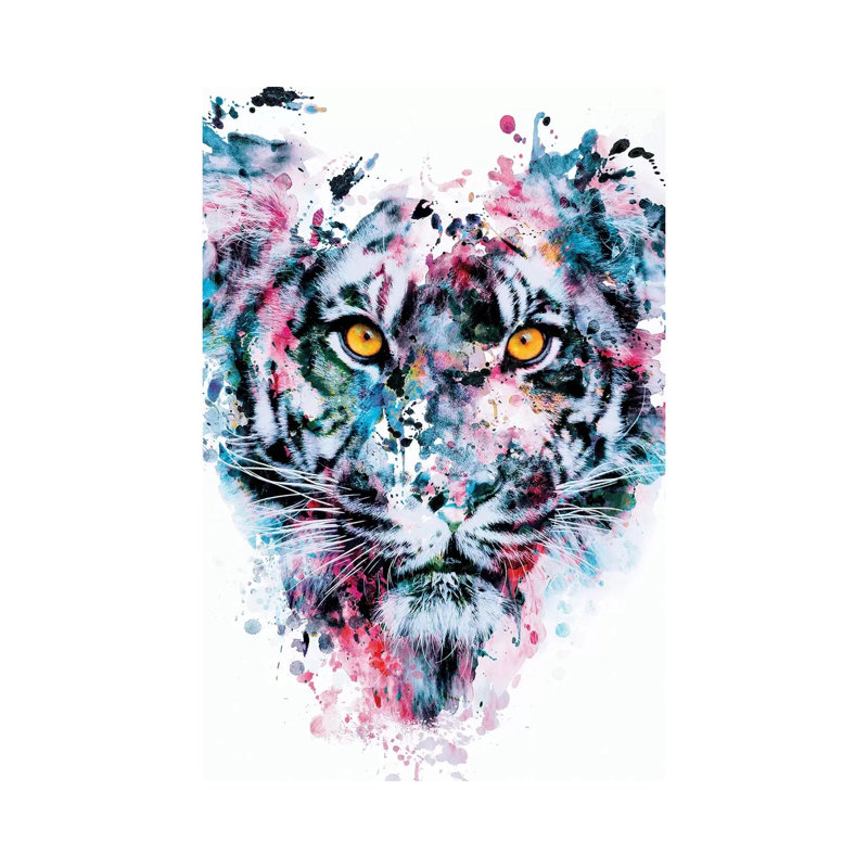 Tiger Blue by Riza Peker - Wrapped Canvas Painting, 20.32 cm H x 30.48 cm W
