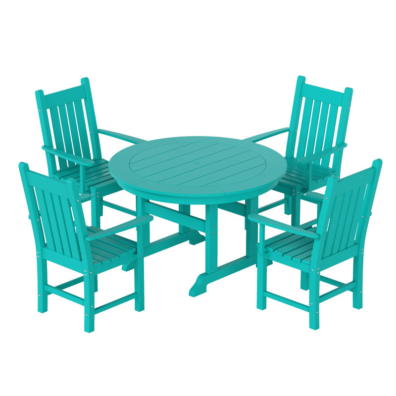 Ensemble de salle à manger pour 4 personnes Laguna, Turquoise