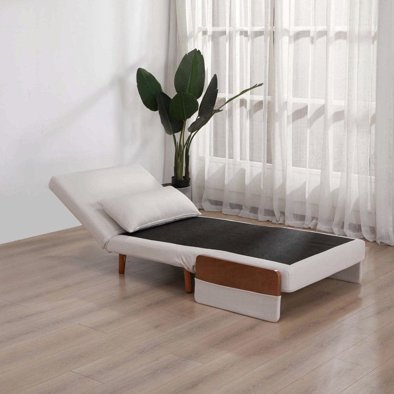 Foldable Sofa Bed - Single Seater With Breathable Linen,6-Level Adjustable Backrest, Silent Hinges, Space-Saving Multi-Functional Sleeper Sofa