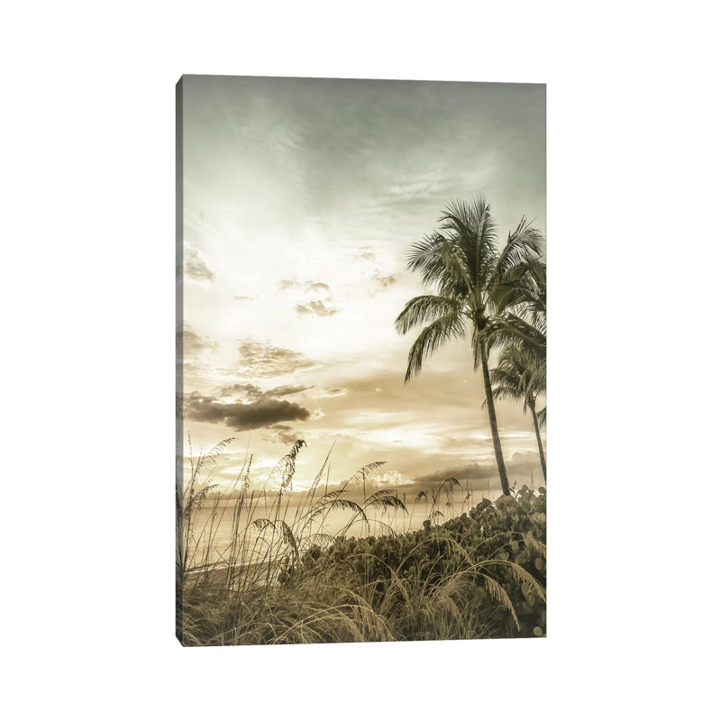 «Bonita Beach Bright Sunset Vintage» par Melanie Viola, reproduction de photo sur toile tendue, H 26 po x l 18 po x 1,5 po