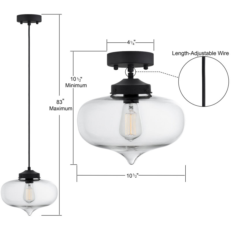 1 - Light Schoolhouse Pendant