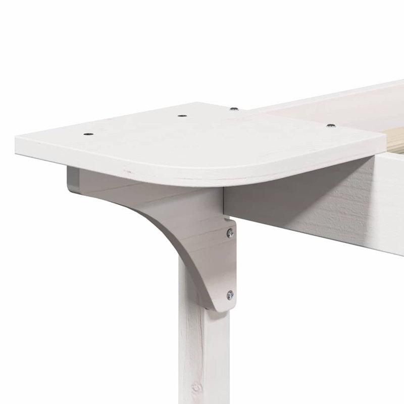 Solid Wood Bed, European Double (80 x 210 cm), White