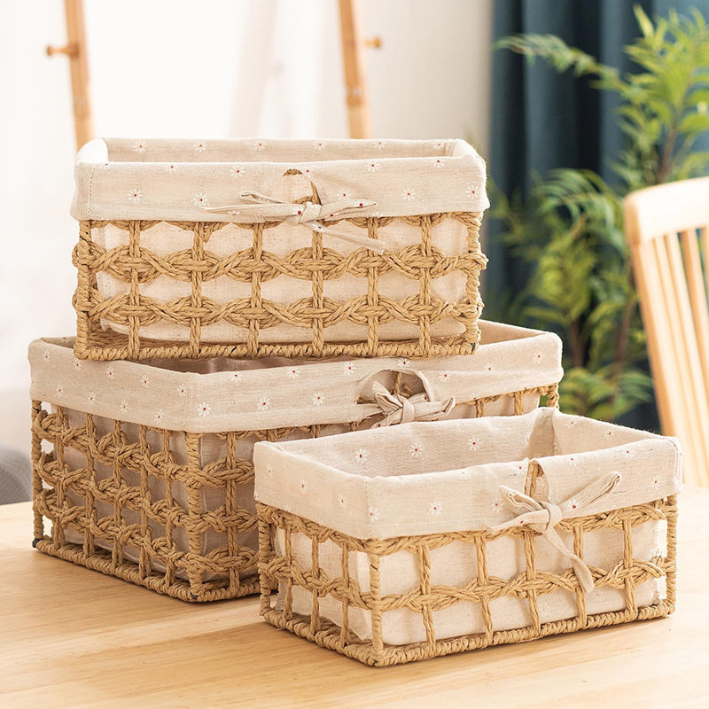 Wicker Storage Baskets With Liner