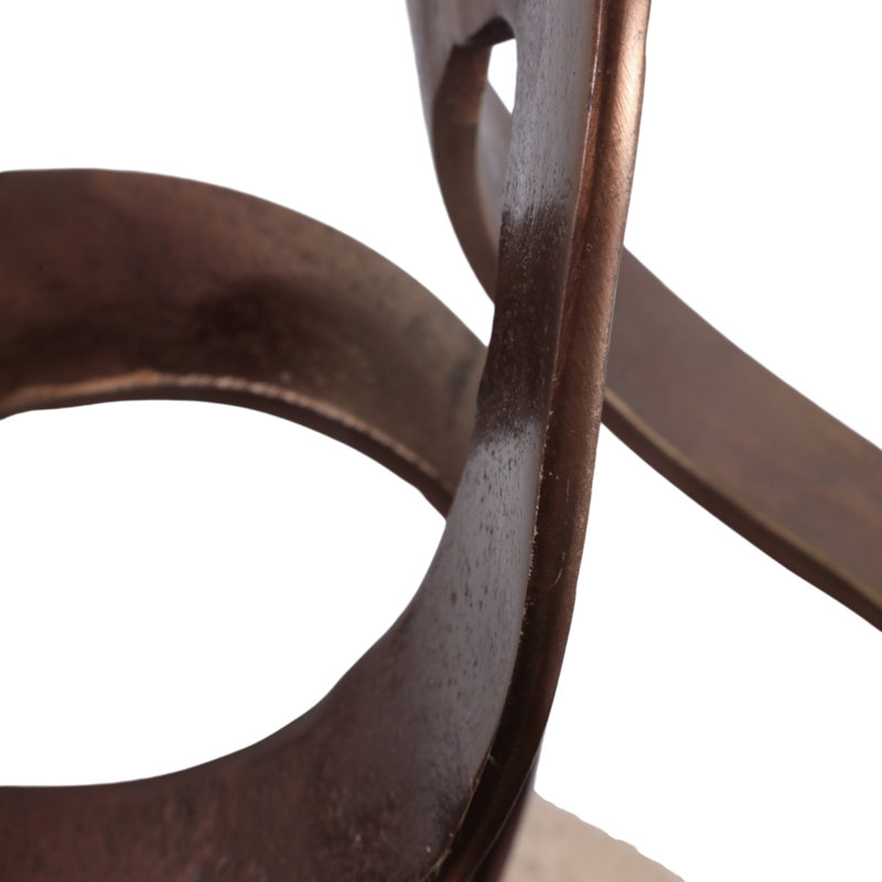 Sculpture décorative tourbillon sur base de travertin pour la décoration intérieure - Statue moderne pour la décoration de salon, de bureau ou de vestibule - 13 po, bronze et ivoire