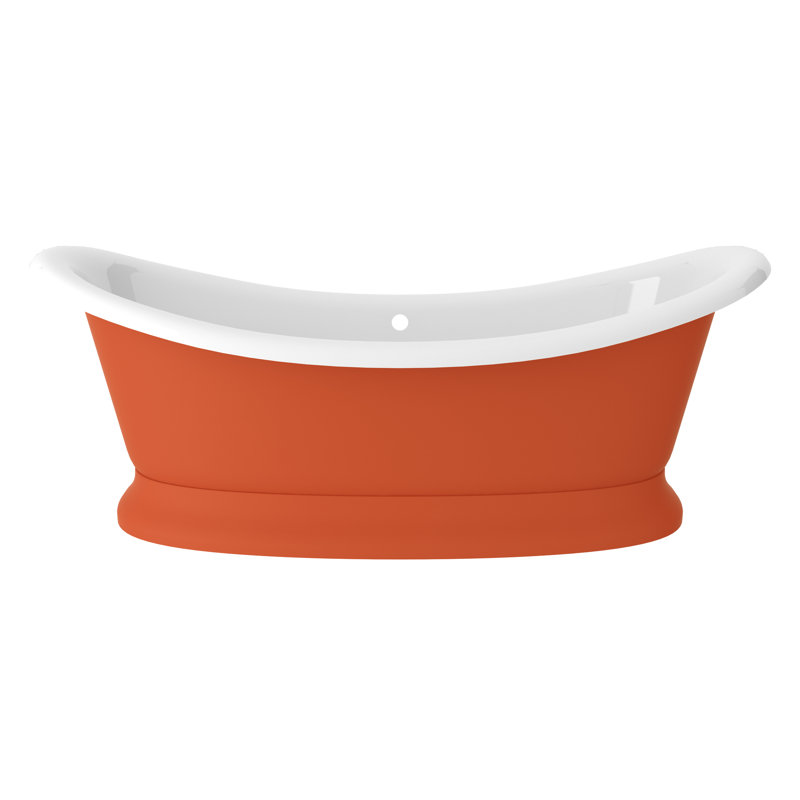 Marlborough 75" x 35" Freestanding Soaking Bathtub With Void, Salmon Orange
