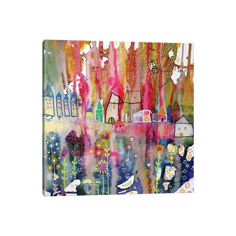 "L'horizon Pose" par Sylvie Demers - peinture sur toile tendue, H 12 po x l 12 po x P 0,75 po