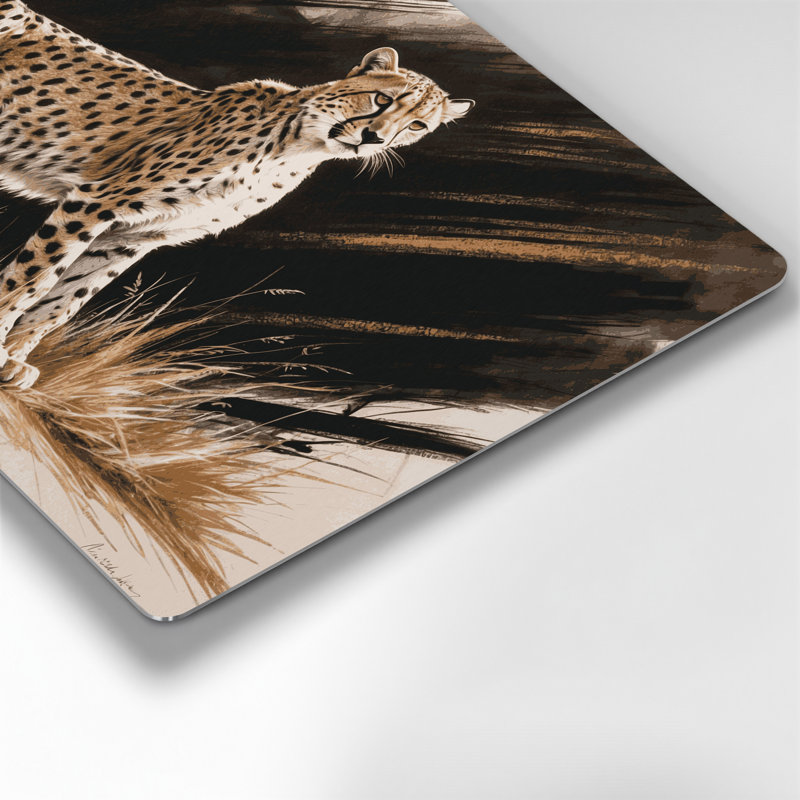 Art mural en métal «Big Cats Asiatic Cheetah» brun