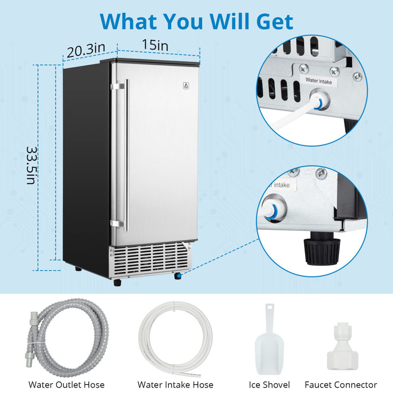 Babevy 85 Lb. Daily Production Nugget Ice Freestanding Ice Maker
