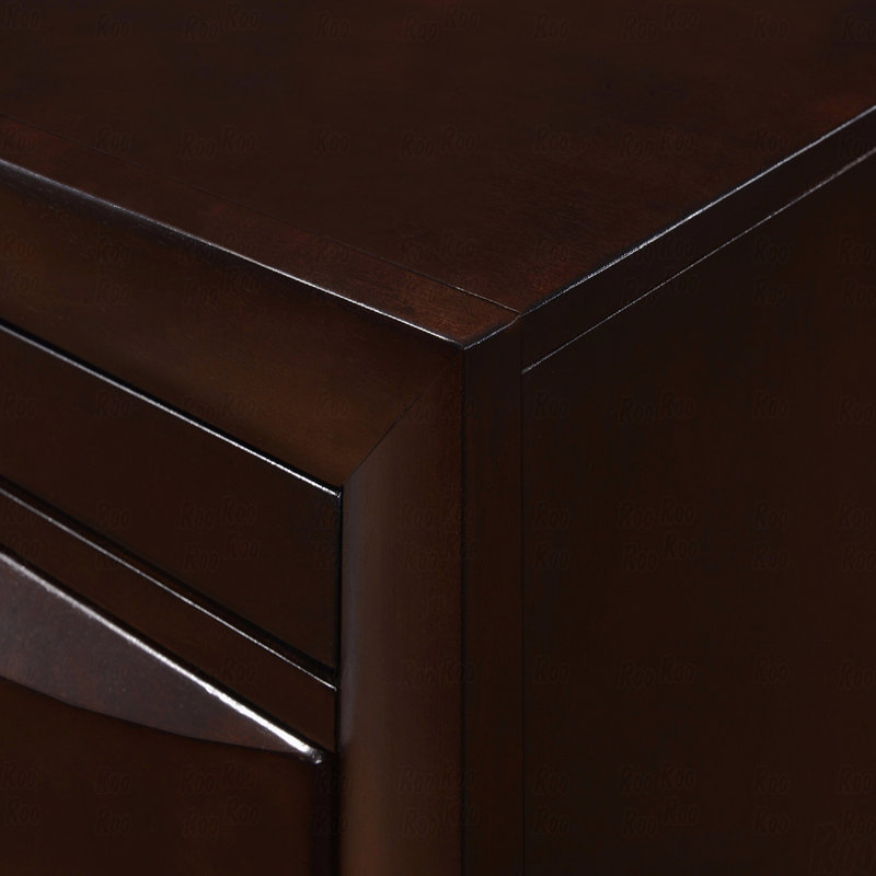 Commode à 5 tiroirs (commode), meuble de chambre en bois massif au fini brun contemporain de 1 pièce, Brun