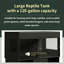 Réservoir de reptile Herture 60 gallons avec support, réservoir de terrarium avec armoire de rangement, pour lézards, scinques, serpents, portes coulissantes en acrylique, plateau en filet, prise de courant intégrée noir Px02Rtb-120151069-120151068