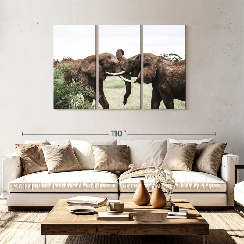 Playing Elephants, 48" H x 74" W