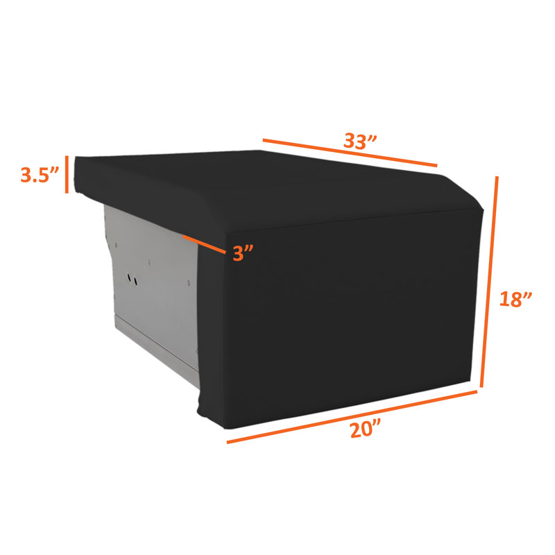 High Density Waterproof Double Side Burner Cover, Outdoor Windproof Island Built-in-Grill Top Cover, Black