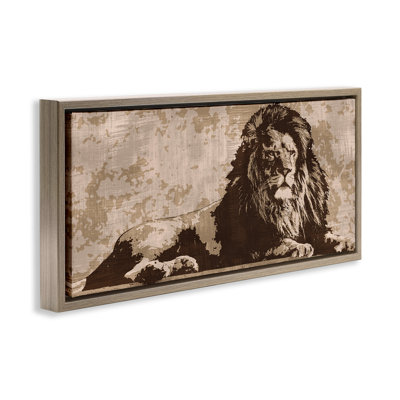 «Rustic Impression Lion», art mural encadré par Andrew Cooper