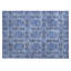 Tapis intérieur lavable antidérapant à motif médaillon floral bleu et gris 2 pi x 3 pi