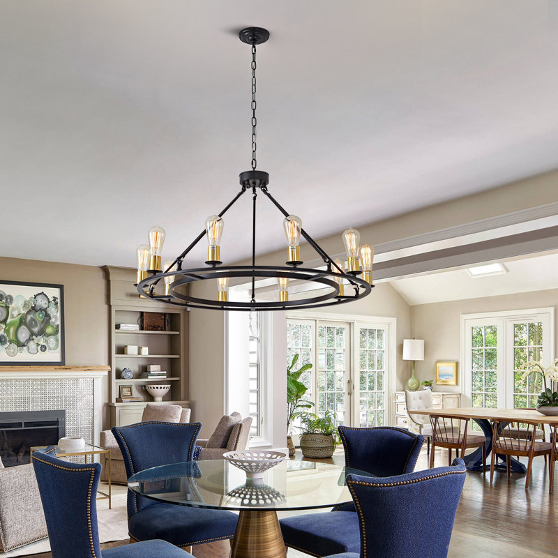 10-light Wagon Wheel Chandelier