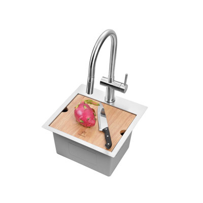 Starstar Ada 15 Inch Workstation 16 Gauge Stainless Steel Single Bowl Drop-in Kitchen Sink With Accessories