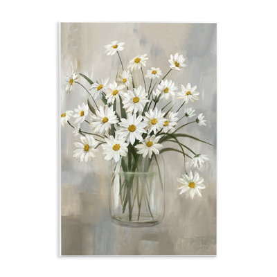 Potted Daisy Bloom Bouquet Wall Plaque Art by Nan
