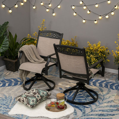 Ensemble de 2 chaises de patio pivotantes