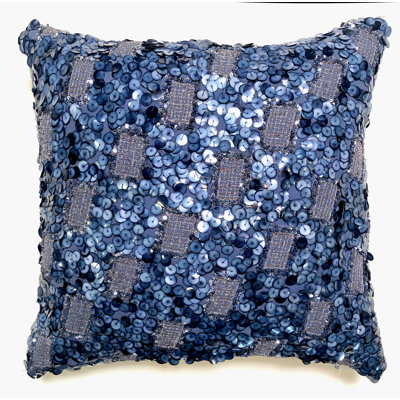 Sequined Linen Throw Pillow