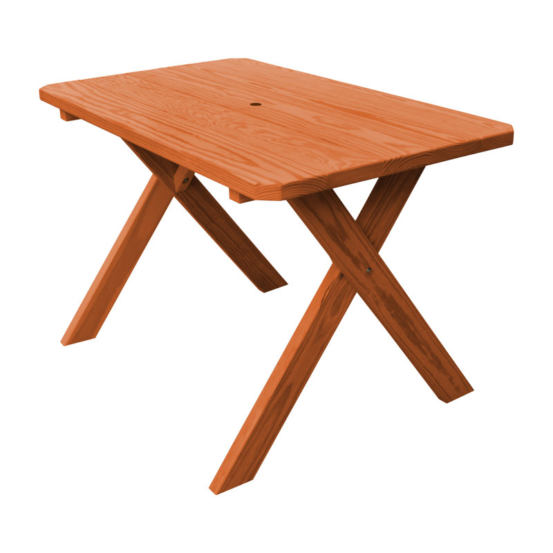 Bettis Rectangular Outdoor Dining Table , 55'' in. W 27'' in. D, Redwood Stain