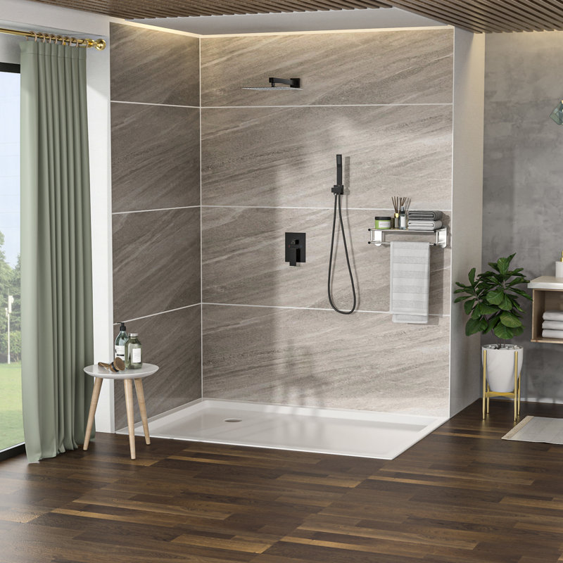 Système de double pomme de douche - fixation murale carrée de 10 pouces, tête en bronze huilé,