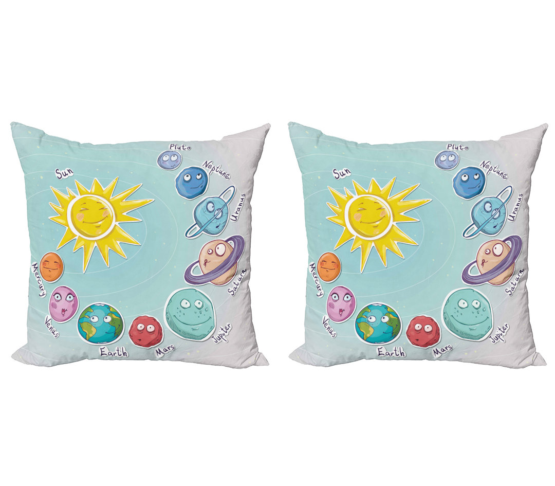 Kissen Kissenbezug, Cartoon Sun Planets, Multicolor