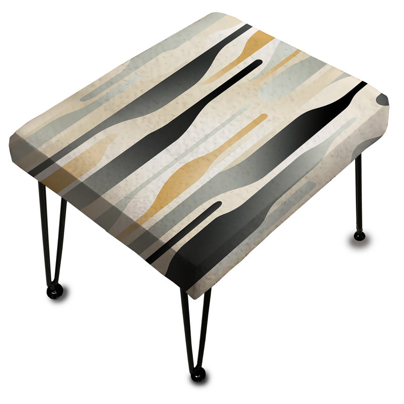 Neutral Space II - Striped Rectangle Ottoman
