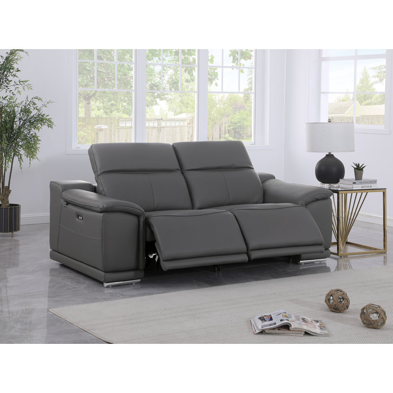 Causeuse en cuir Divanitalia, Gris foncé