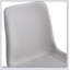 Chaise de salle à manger avec coussin de dossier en cuir artificiel gris clair, pieds en métal noir, élargie courbée-254973794