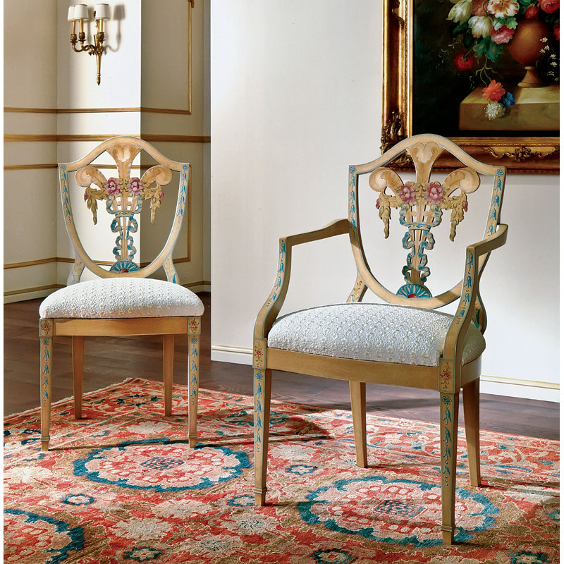 Chaise avec accoudoirs rembourrée