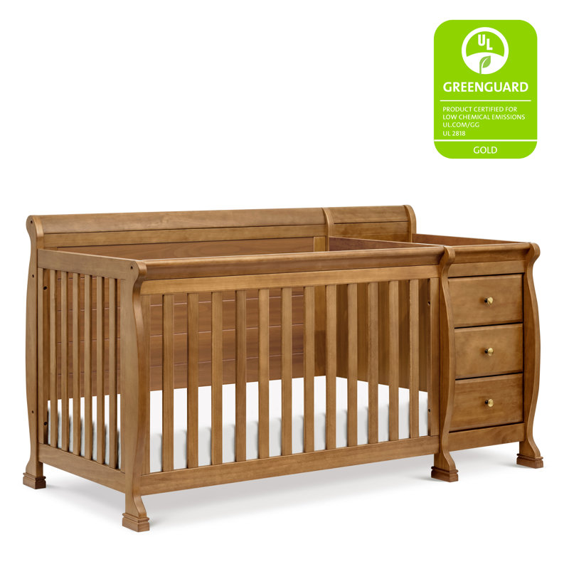 Kalani Chestnut 4-in-1 Convertible Crib with Changer
