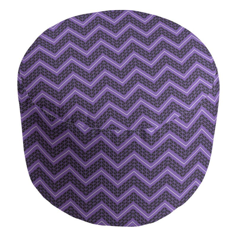 Upholstered Pouf, Black/Purple