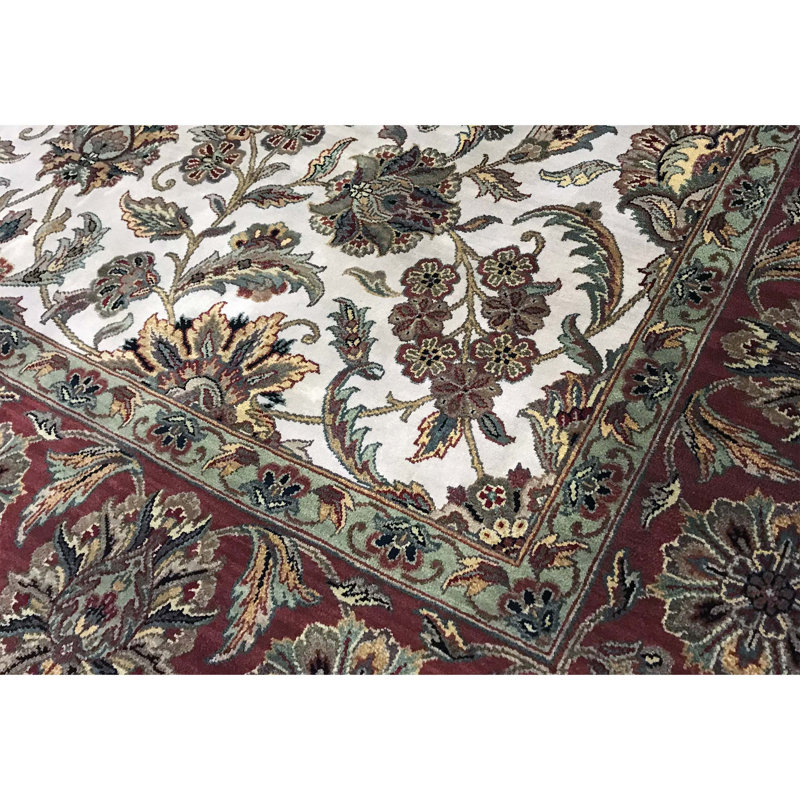 Tapis ivoire et rouille de haute qualité noué à la main Trinity