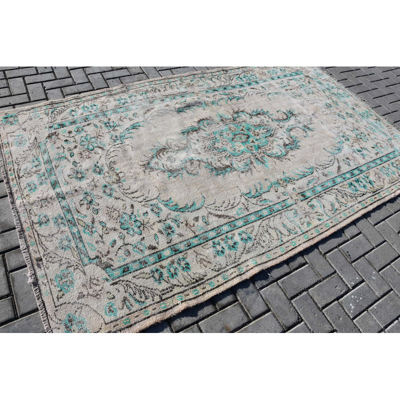 Tapis Boho, tapis turc, tapis géométriques, tapis rétro, tapis de cuisine beige, grands tapis de 5 pi x 8,6 pi