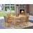 7 Piece Dining Room Table Set consists Mid Century Modern Dining Table and 6 Brown Textured Polyester Fabric Kitchen Chairs, Oak-107489173-107489174