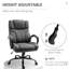Grande et haute chaise de bureau ergonomique, capacité de charge maximale de 500 lb. Siège en lin, hauteur réglable, roues pivotantes, capacité de poids au design gris foncé. Ensemble de ressorts, pivotant, lin, confort