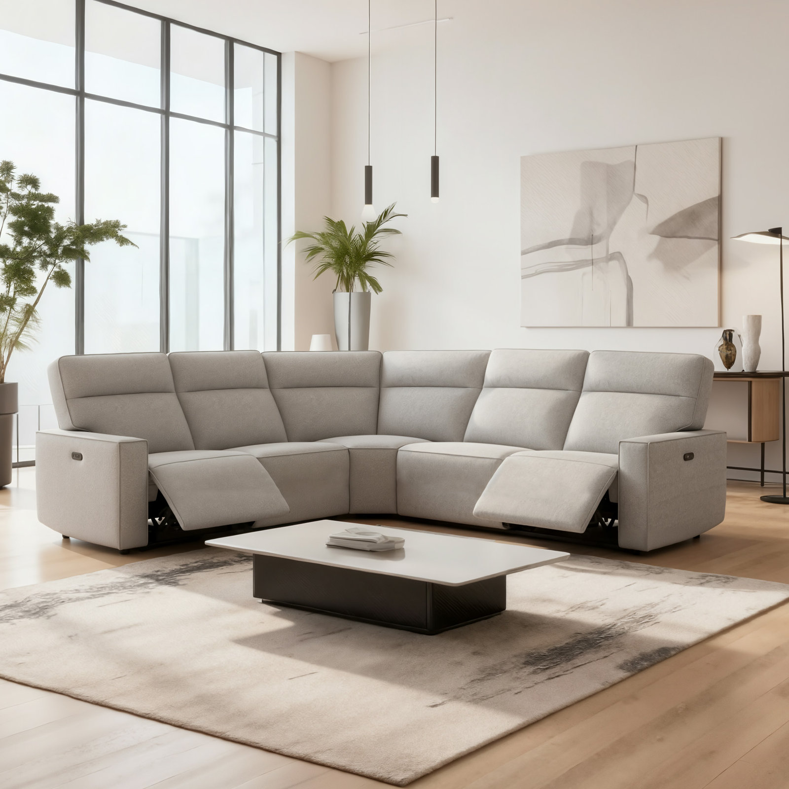 Phillipsburg 5 - Piece Upholstered Power Recliner Sectional Sofa