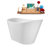 51" Streamline Soaking Glossy White Freestanding Tub and Tray With Internal Drain-101413120