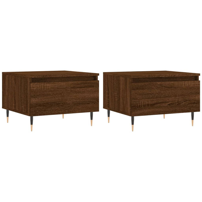 Kordt Four Leg Coffee Table with Storage, Brown Oak