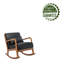 Fauteuil à bascule Corrigan Studio® Juni avec coussin, revêtement en polyuréthane et pieds en bois d'hévéa-1051152910