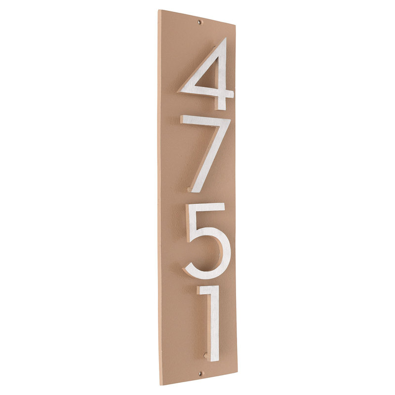 Plaque murale rectangulaire verticale flottante 6 po, Taupe / deux tons, Oui