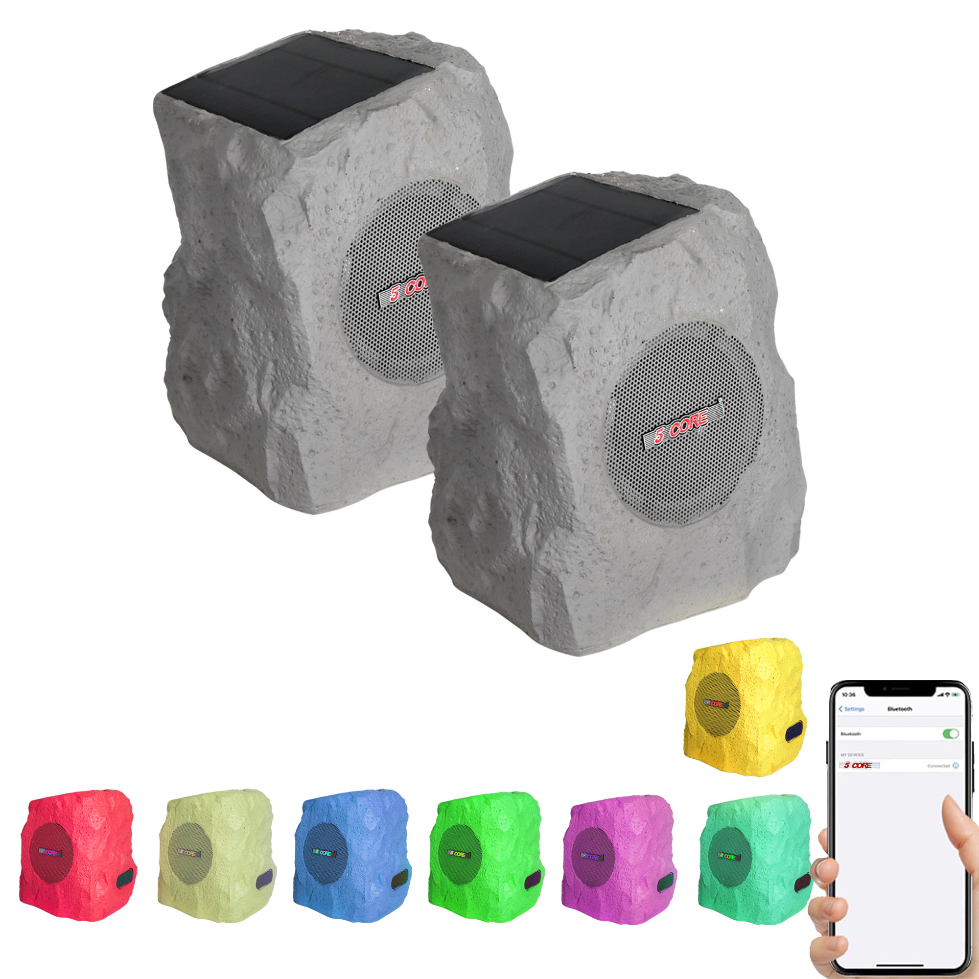 5 Core 2 Pieces Outdoor Speakers Bluetooth Waterproof TWS Pool Patio