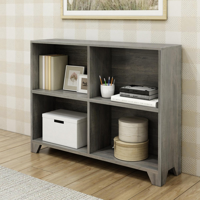  Kingswood Solid Wood 4-Shelf Standard Bookcase, Driftwood