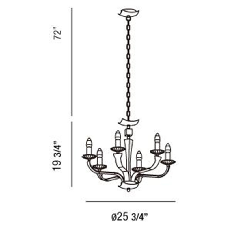Lustre spectaculaire à 6 lumières 