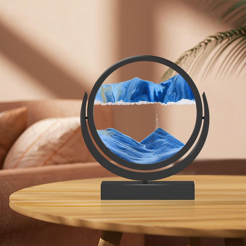 Peinture de sable qui coule, mouvement 3D et décor, Bleu